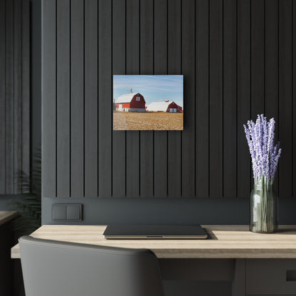 U R There Photography French Road Quilted Red Rustic Farmhouse Acrylic Wall Print