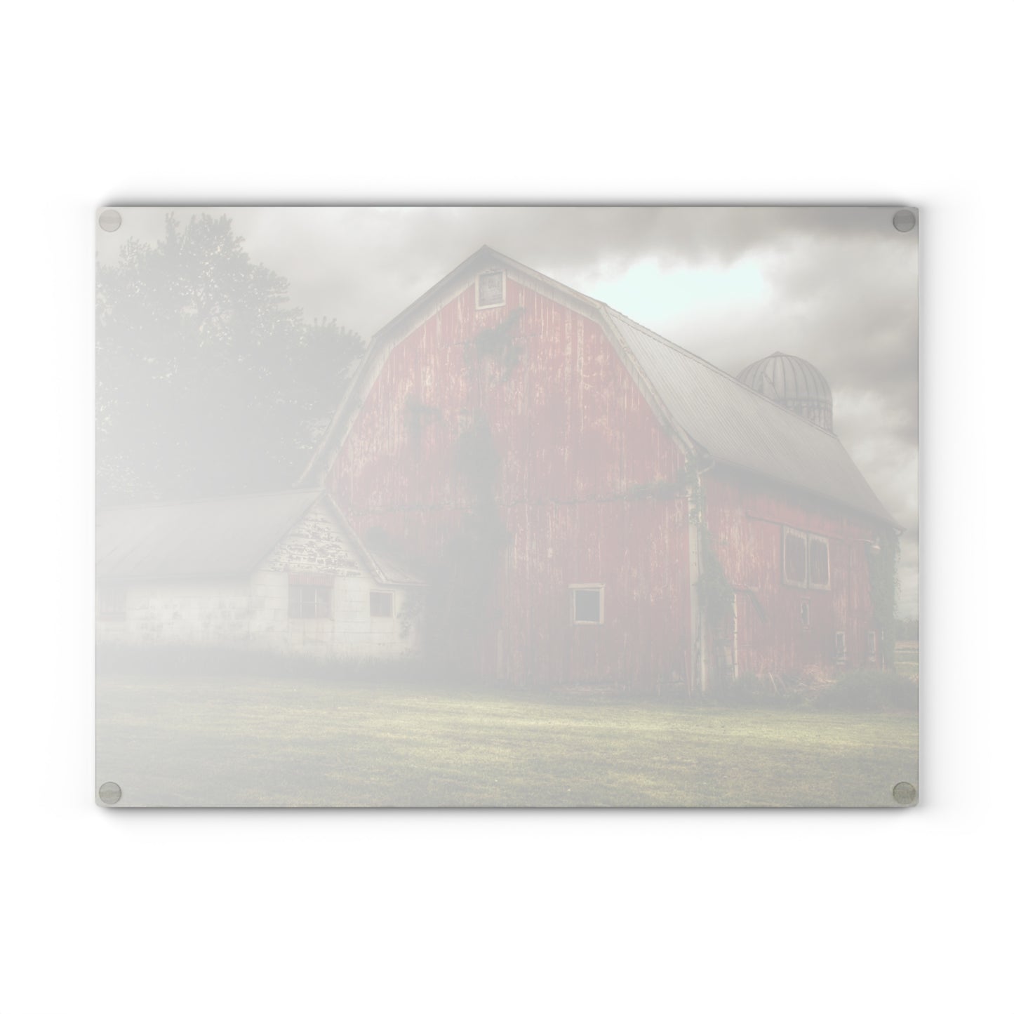 U R There Photography Stanley Road Red I Rustic Farmhouse Tempered-Glass Cutting Board