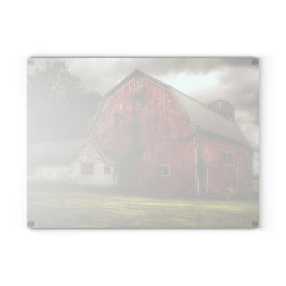 U R There Photography Stanley Road Red I Rustic Farmhouse Tempered-Glass Cutting Board