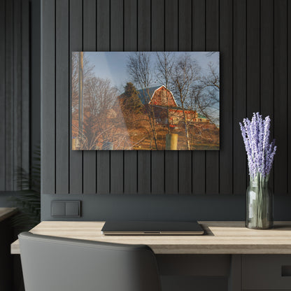 U R There Photography Otter Lake Road Hillside Red Rustic Farmhouse Acrylic Wall Print