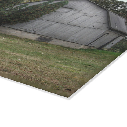 U R There Photography Milliman Road Grey Rustic Farmhouse Tempered-Glass Cutting Board