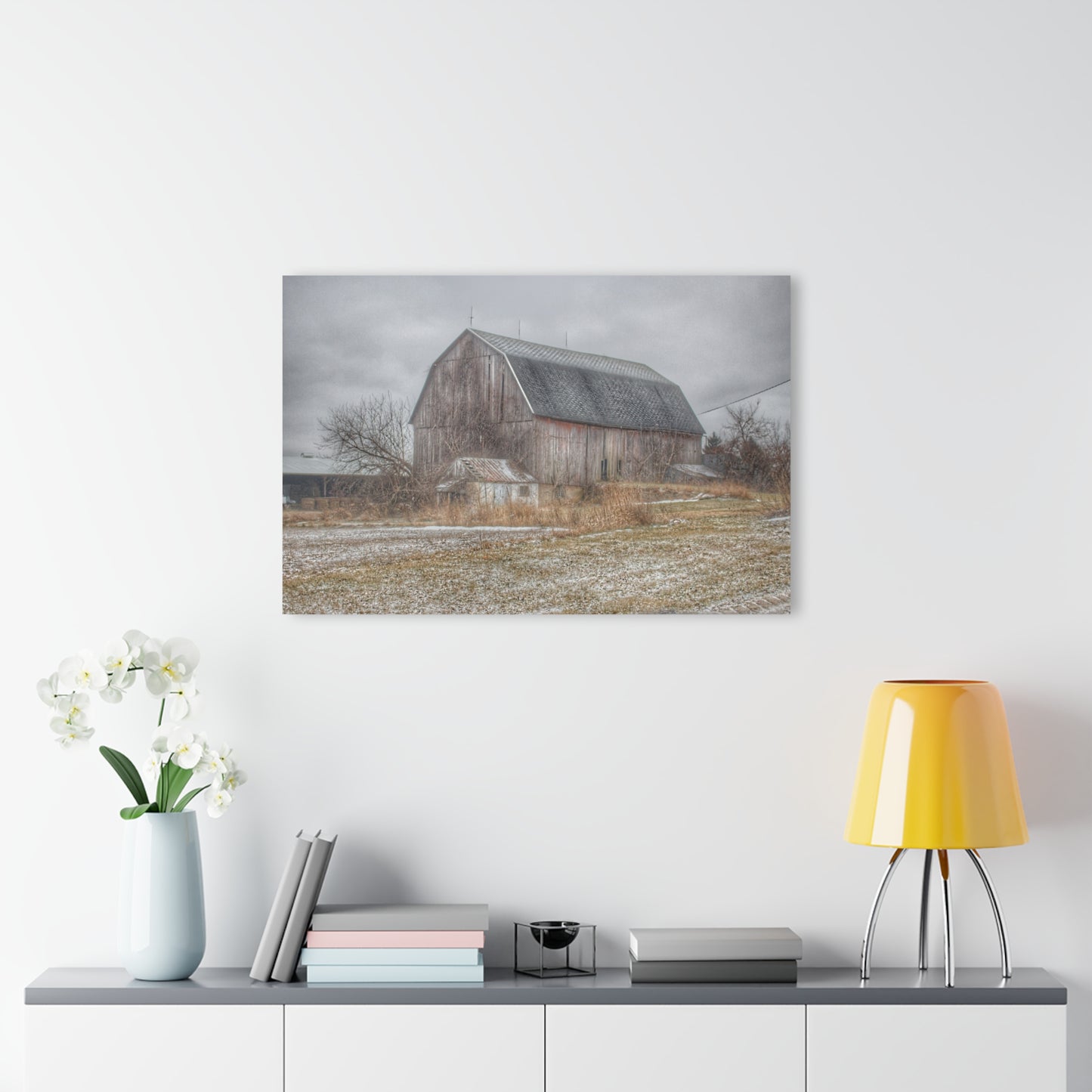 U R There Photography Mayville Road Grey Rustic Farmhouse Acrylic Wall Print