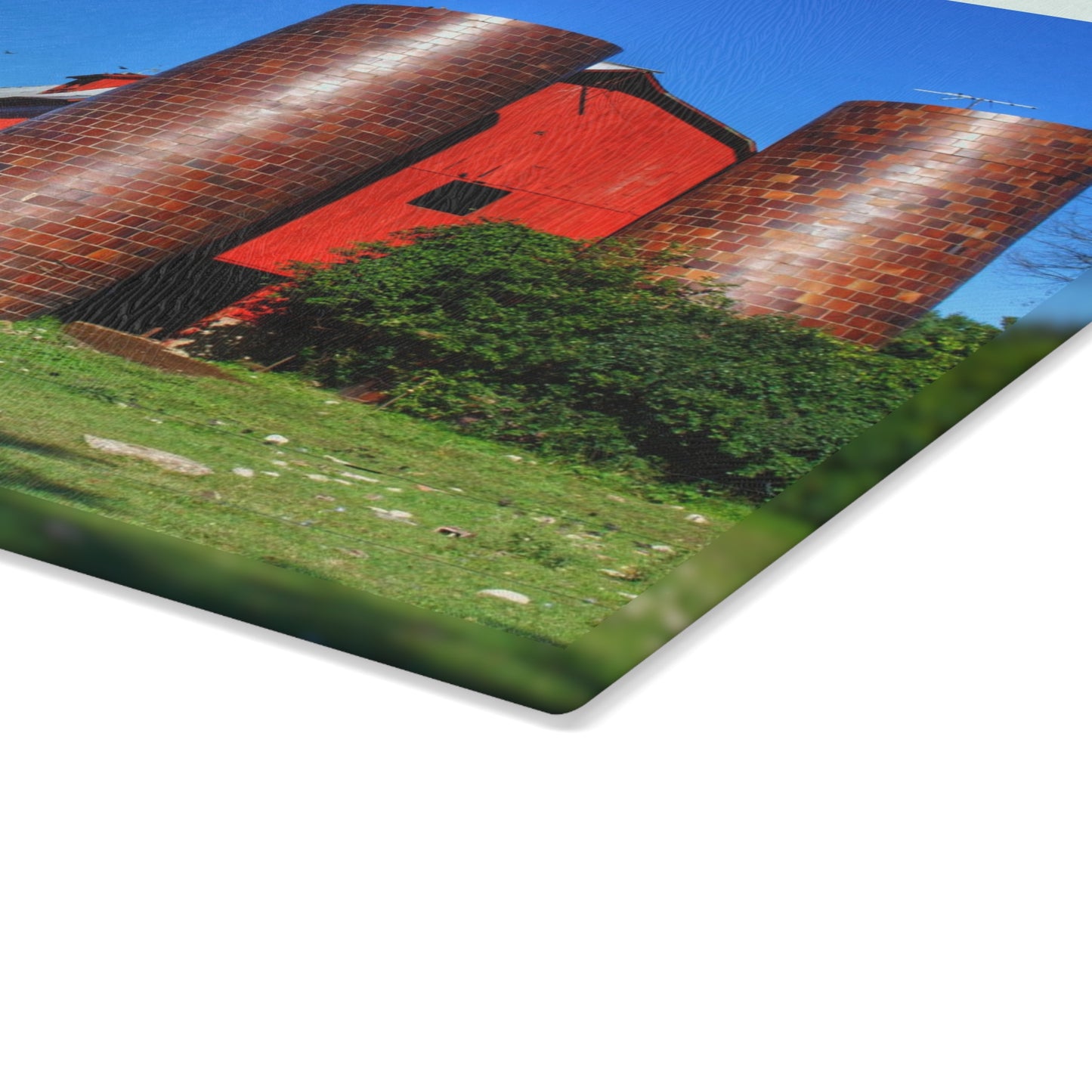 U R There Photography Baldwin Red I Rustic Farmhouse Tempered-Glass Cutting Board