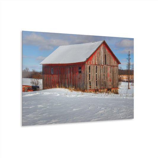 U R There Photography Barnes Road Little Red I Rustic Farmhouse Acrylic Wall Print