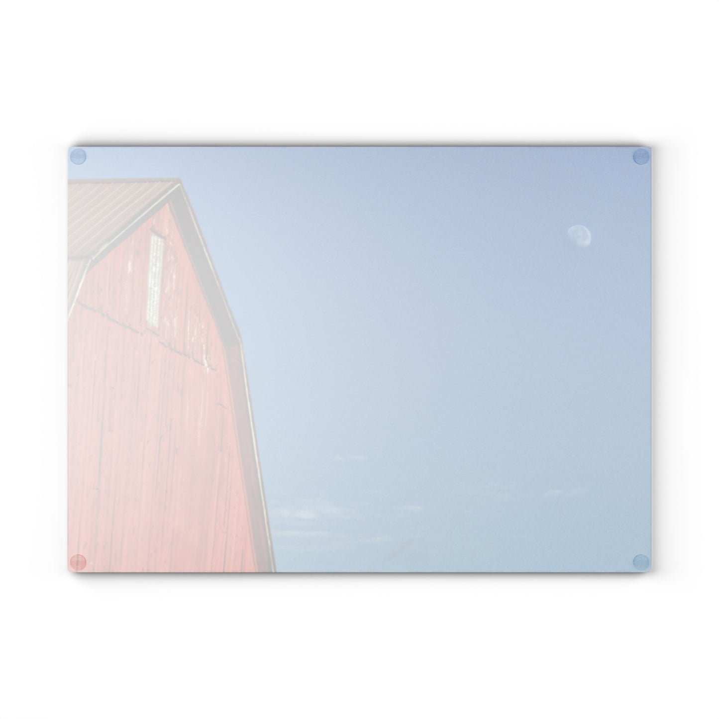 U R There Photography Fargo Road Red II Rustic Farmhouse Tempered-Glass Cutting Board