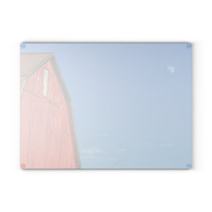 U R There Photography Fargo Road Red II Rustic Farmhouse Tempered-Glass Cutting Board
