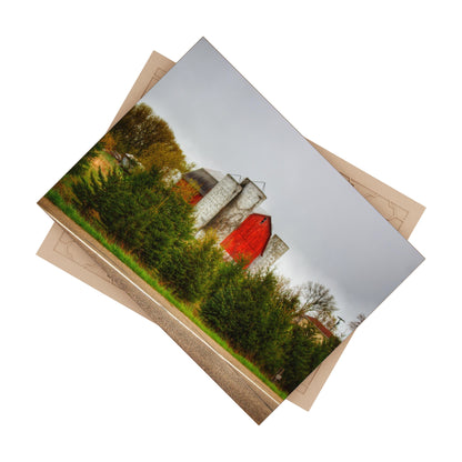 U R There Photography Castle Corner Red II Rustic Farmhouse Decorative Ceramic Tile