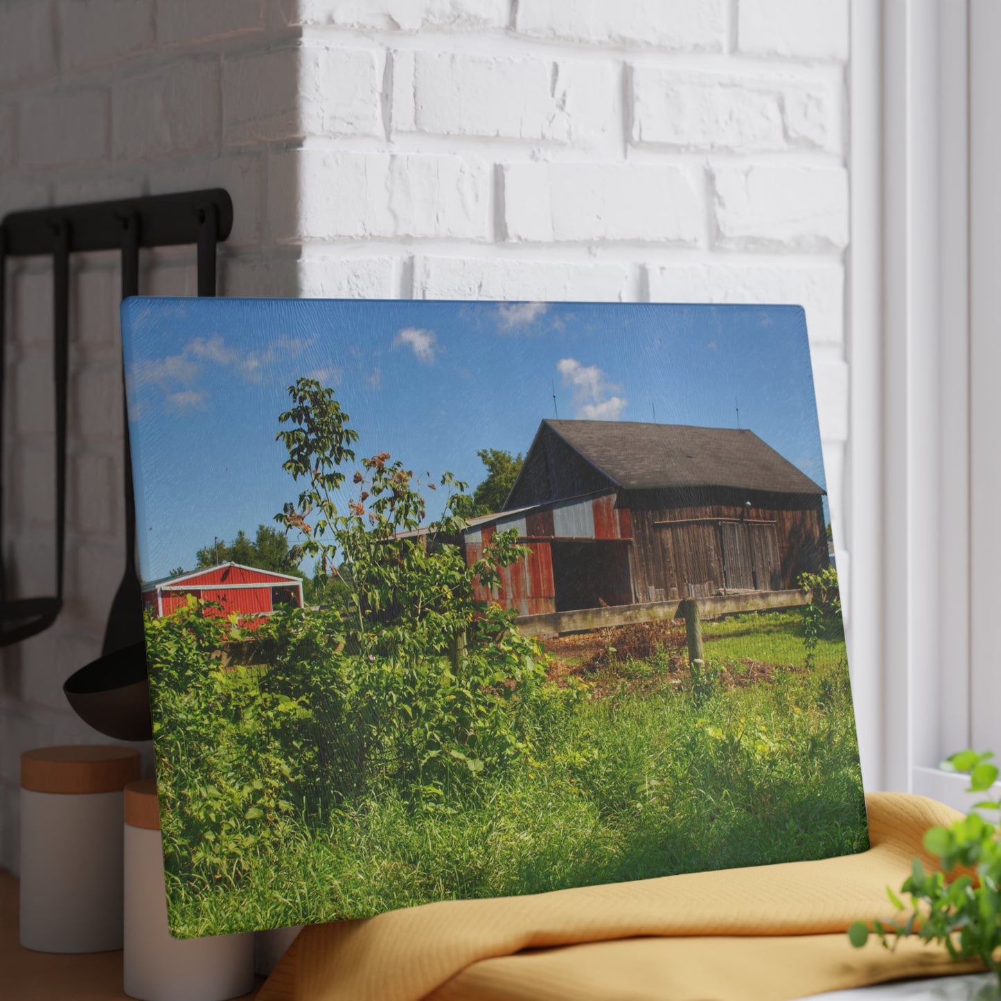 U R There Photography Beyond the Fence on Hunters Creek Rustic Farmhouse Tempered-Glass Cutting Board