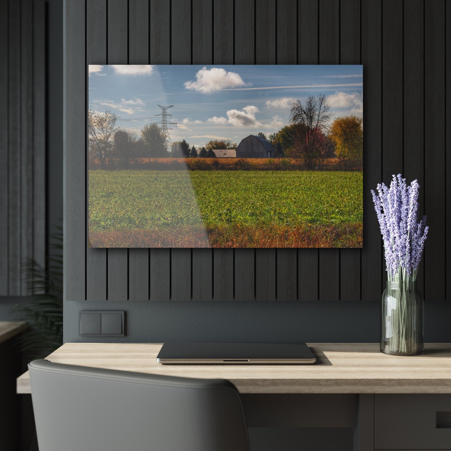 U R There Photography Wadsworth Road Grey Rustic Farmhouse Acrylic Wall Print