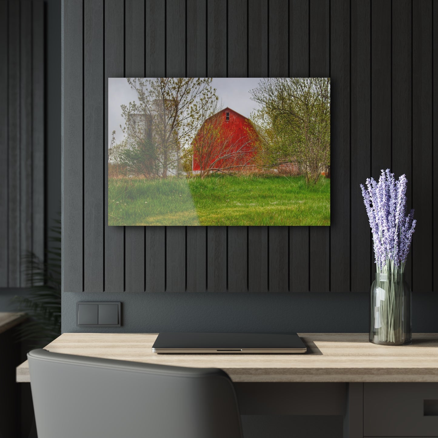 U R There Photography Castle Corner Red I Rustic Farmhouse Acrylic Wall Print