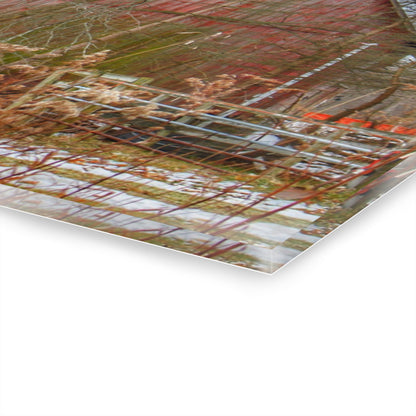 U R There Photography LeValley Road Red Rustic Farmhouse Acrylic Wall Print