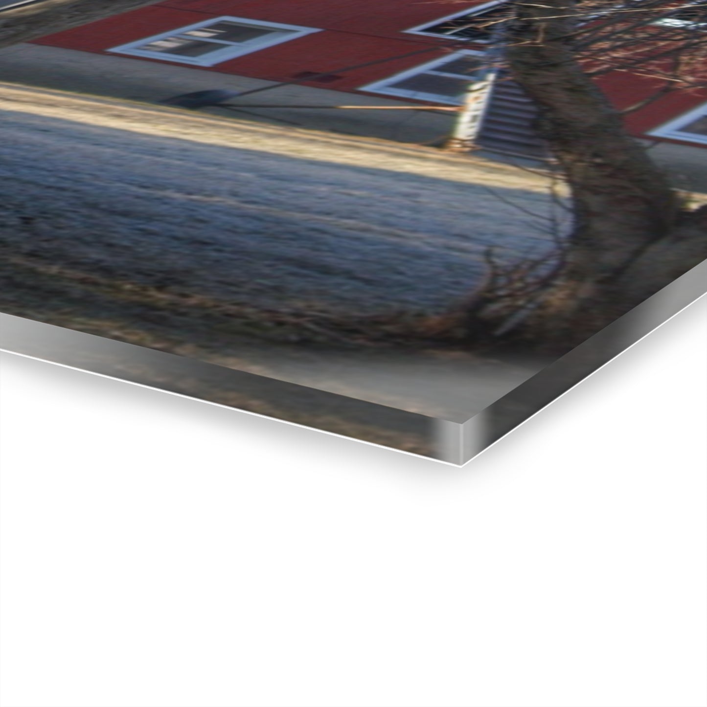 U R There Photography Newark Hidden Red Rustic Farmhouse Acrylic Wall Print