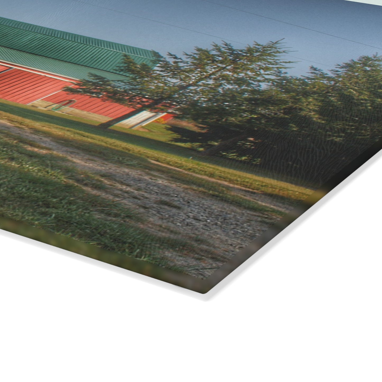 U R There Photography Modern Red II Rustic Farmhouse Tempered-Glass Cutting Board