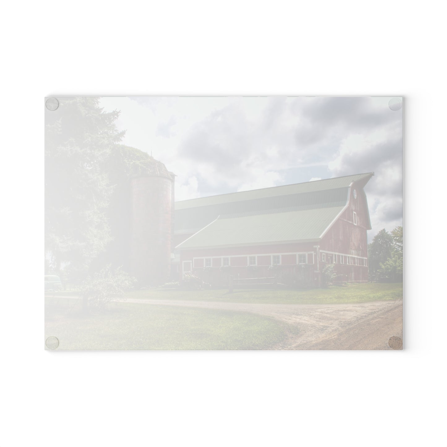 U R There Photography Metamora Country Rustic Farmhouse Tempered-Glass Cutting Board
