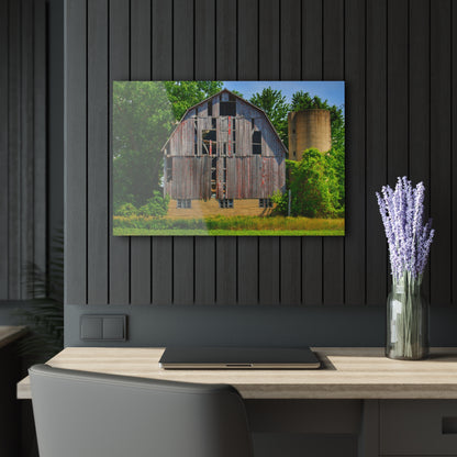 U R There Photography Mushroom Road Red and Silo Rustic Farmhouse Acrylic Wall Print