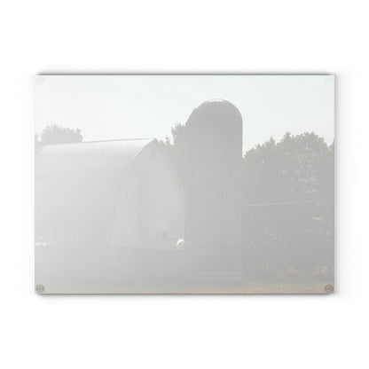 U R There Photography Grey Quonset Barn Rustic Farmhouse Tempered-Glass Cutting Board