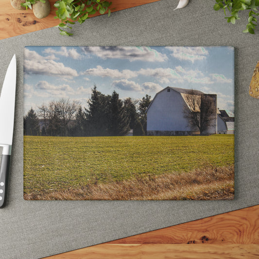 U R There Photography Sandusky White Rustic Farmhouse Tempered-Glass Cutting Board