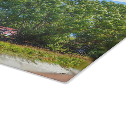 U R There Photography East Farrand Grey Rustic Farmhouse Tempered-Glass Cutting Board