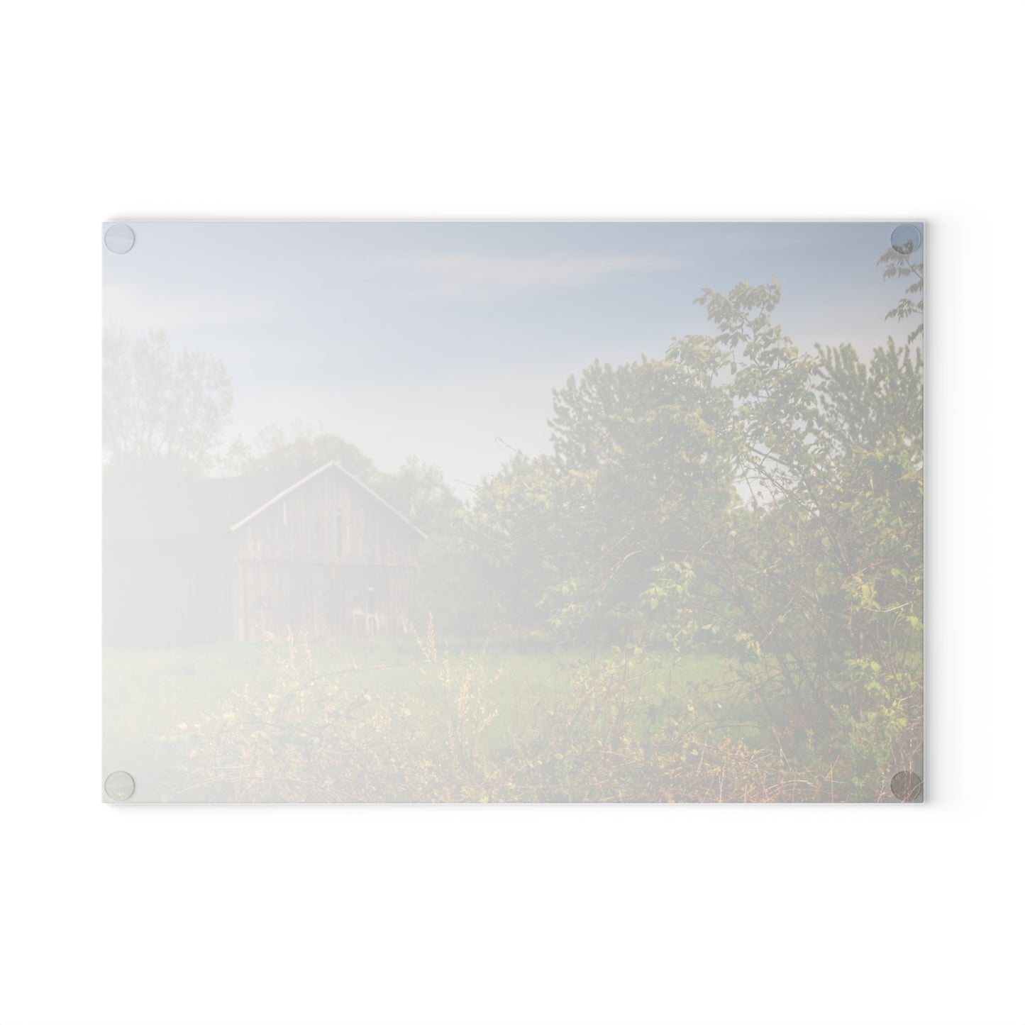 U R There Photography North Branch Little Grey Rustic Farmhouse Tempered-Glass Cutting Board