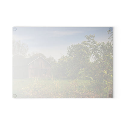 U R There Photography North Branch Little Grey Rustic Farmhouse Tempered-Glass Cutting Board
