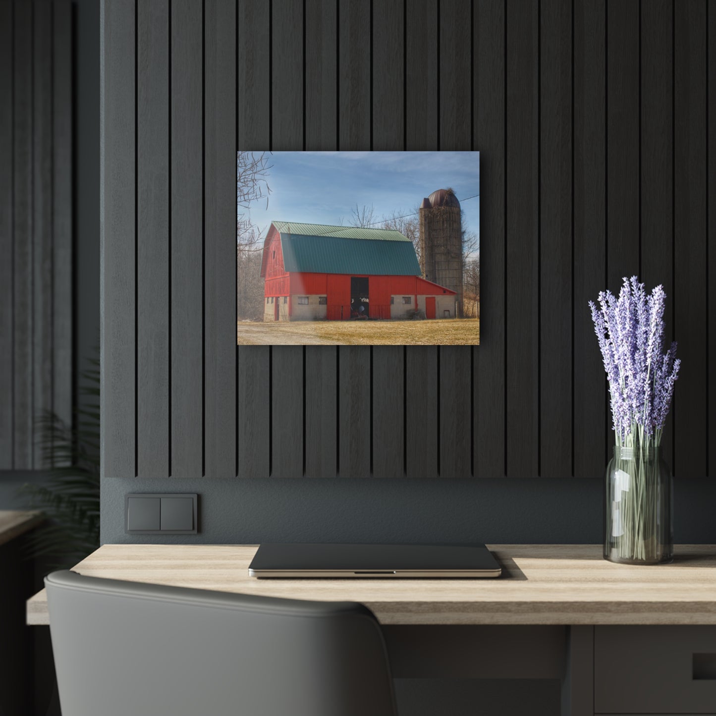 U R There Photography Wilson Road Red and Silo II Rustic Farmhouse Acrylic Wall Print