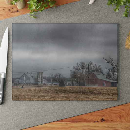 U R There Photography Daley Road Duo Rustic Farmhouse Tempered-Glass Cutting Board