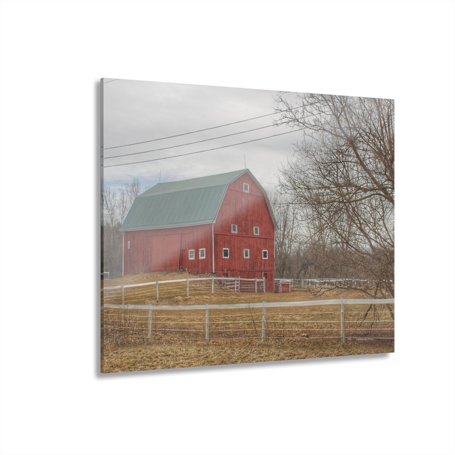 U R There Photography Diehl Road Red Rustic Farmhouse Acrylic Wall Print