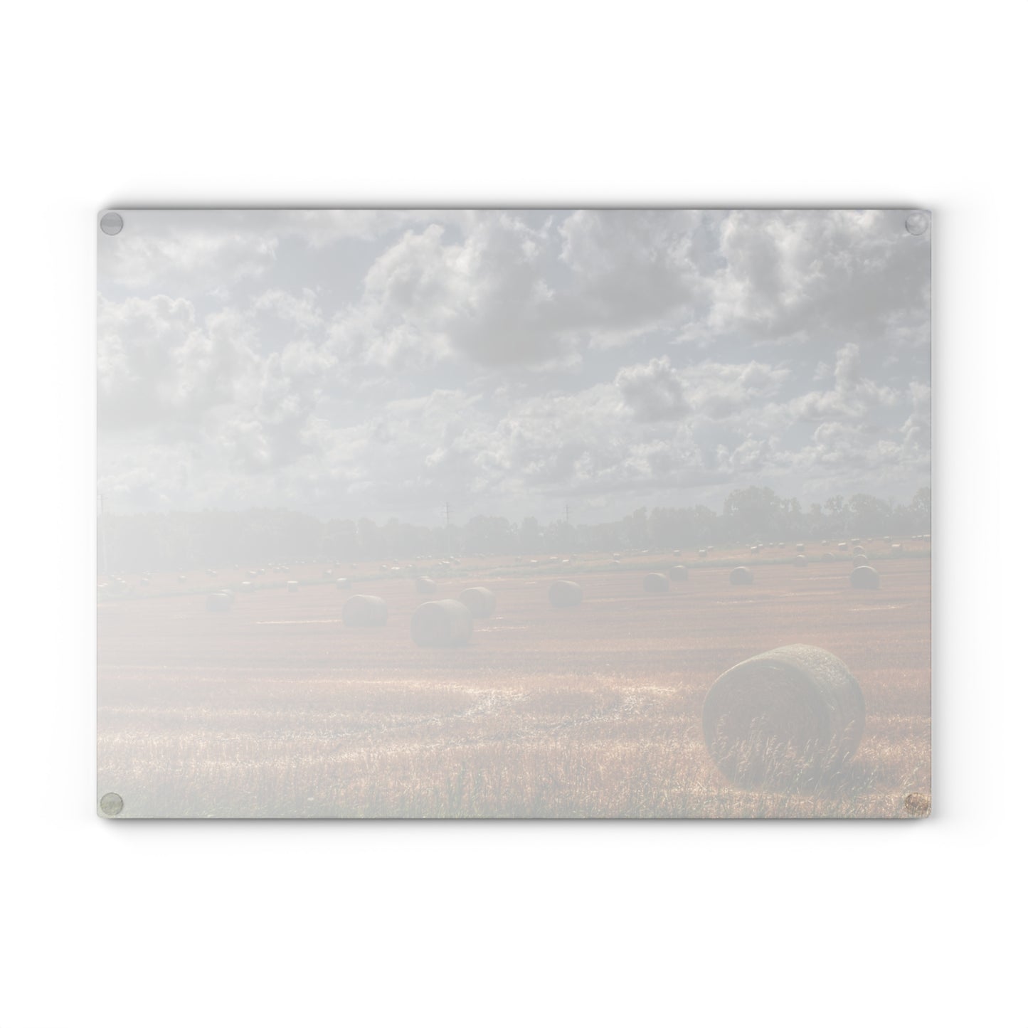 U R There Photography Haybale Heaven Rustic Farmhouse Tempered-Glass Cutting Board
