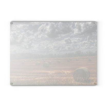 U R There Photography Haybale Heaven Rustic Farmhouse Tempered-Glass Cutting Board