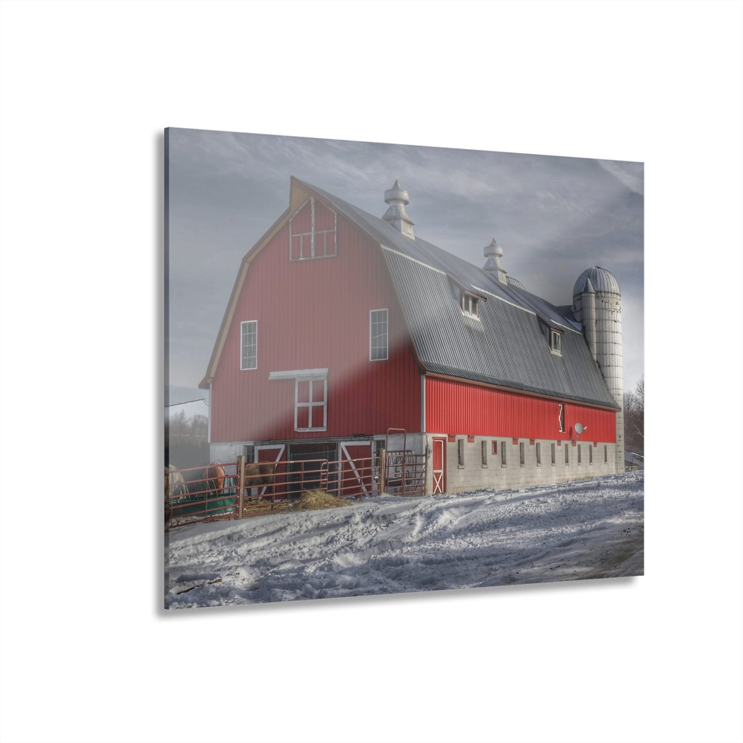 U R There Photography Casey Road Red Rustic Farmhouse Acrylic Wall Print