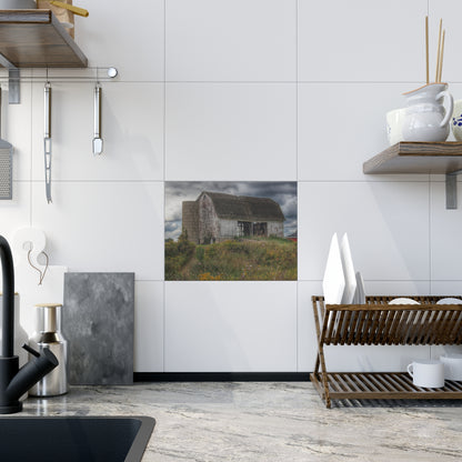 U R There Photography Castle Road White Rustic Farmhouse Decorative Ceramic Tile