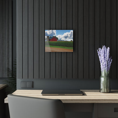 U R There Photography East Brown Road Red Rustic Farmhouse Acrylic Wall Print