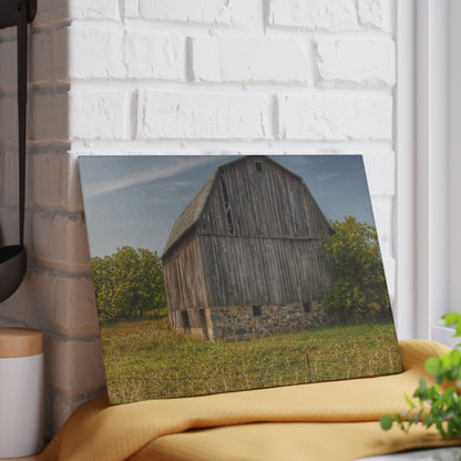 U R There Photography Cat Lake Grey II Rustic Farmhouse Tempered-Glass Cutting Board