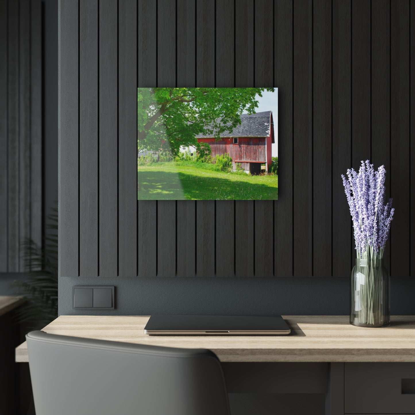 U R There Photography Colwood Road Red Rustic Farmhouse Acrylic Wall Print