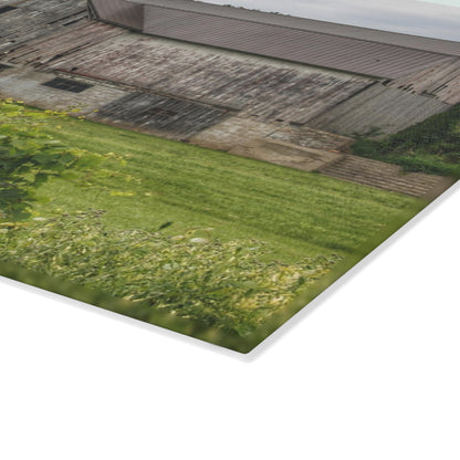 Dequindre Road Grey I Rustic Farmhouse Tempered-Glass Cutting Board