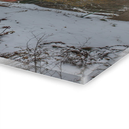 U R There Photography Hayes Road Grey in Winter II Rustic Farmhouse Acrylic Wall Print