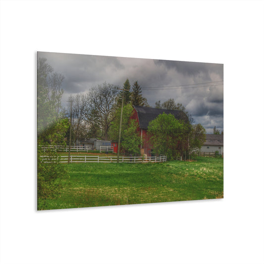 U R There Photography Hassler Lake Hidden Red Rustic Farmhouse Acrylic Wall Print