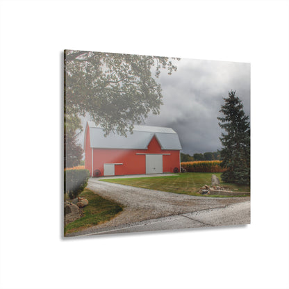 U R There Photography Richville Road Red Rustic Farmhouse Acrylic Wall Print