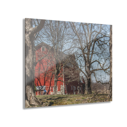 U R There Photography Hill Road Red Rustic Farmhouse Acrylic Wall Print