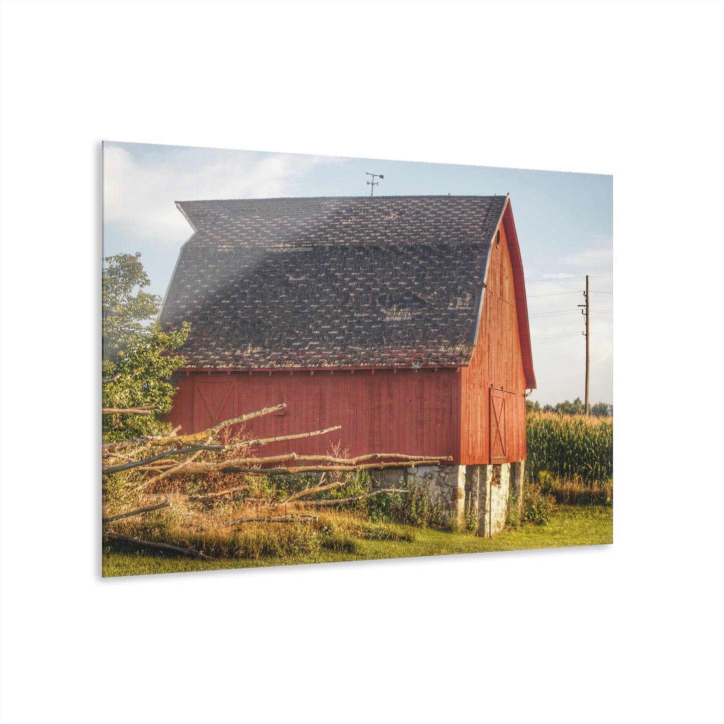 U R There Photography Otter Lake Road Red II Rustic Farmhouse Acrylic Wall Print