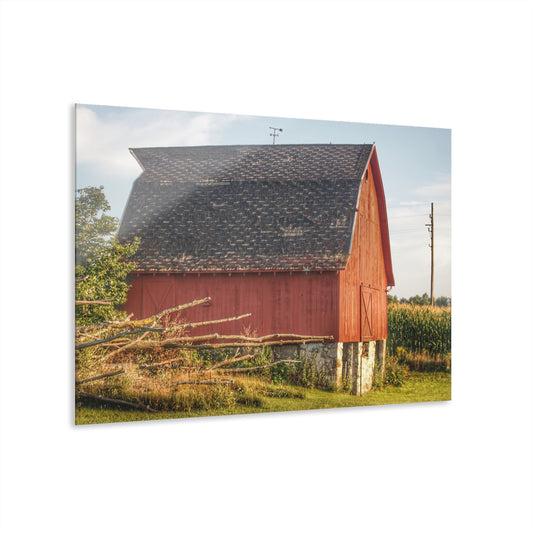 U R There Photography Otter Lake Road Red II Rustic Farmhouse Acrylic Wall Print