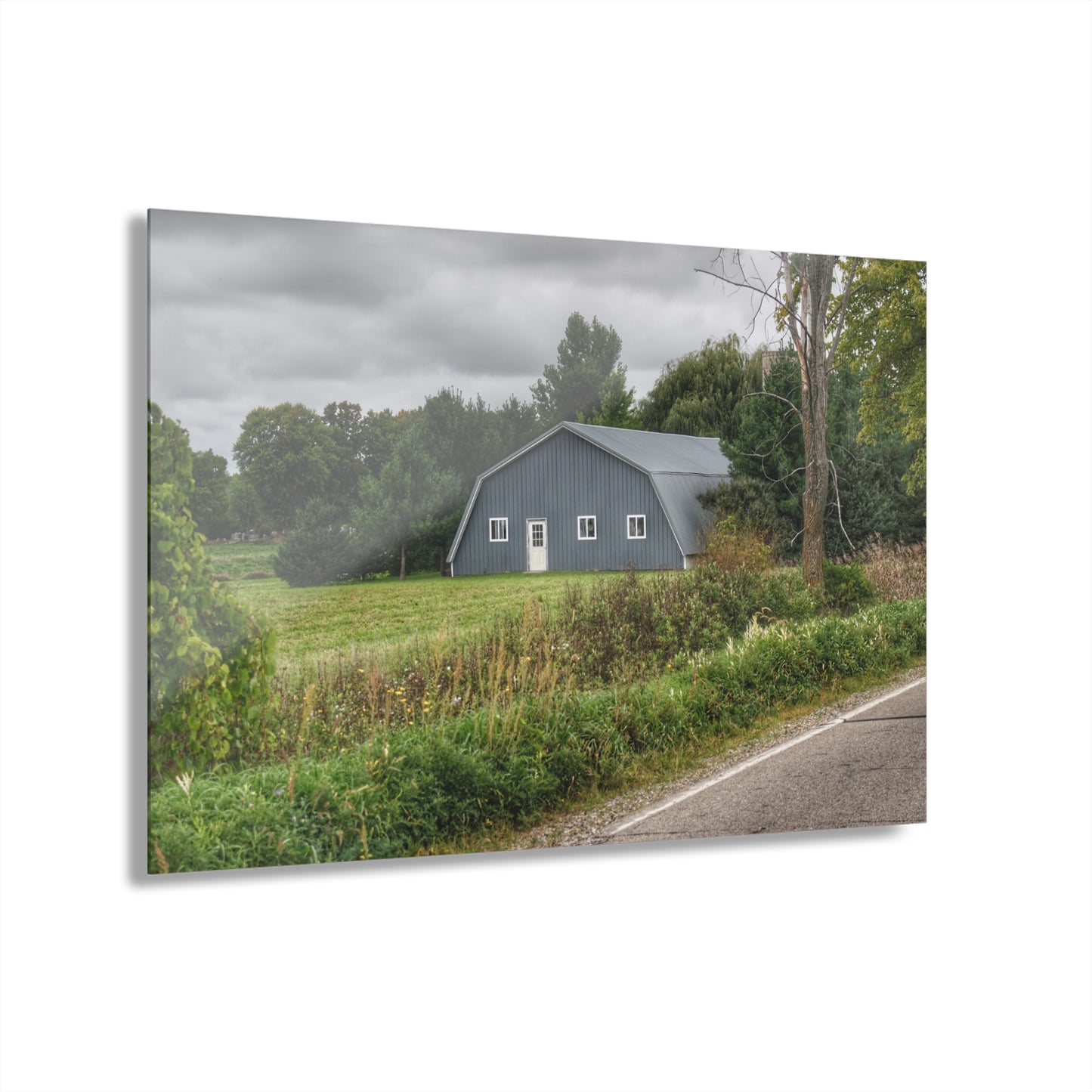 U R There Photography Hinson Road Grey Quonset Rustic Farmhouse Acrylic Wall Print