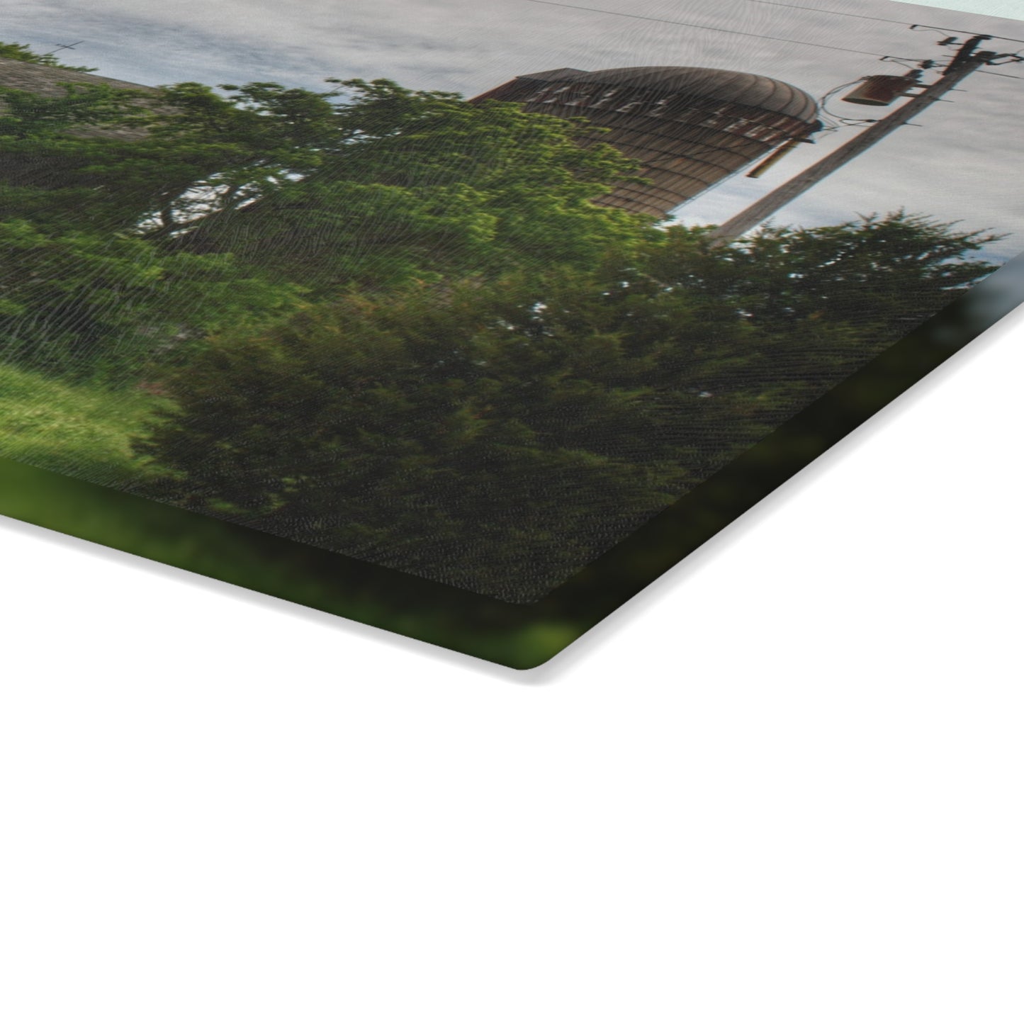 U R There Photography Higgins Road Greys Beyond the Greens Rustic Farmhouse Tempered-Glass Cutting Board