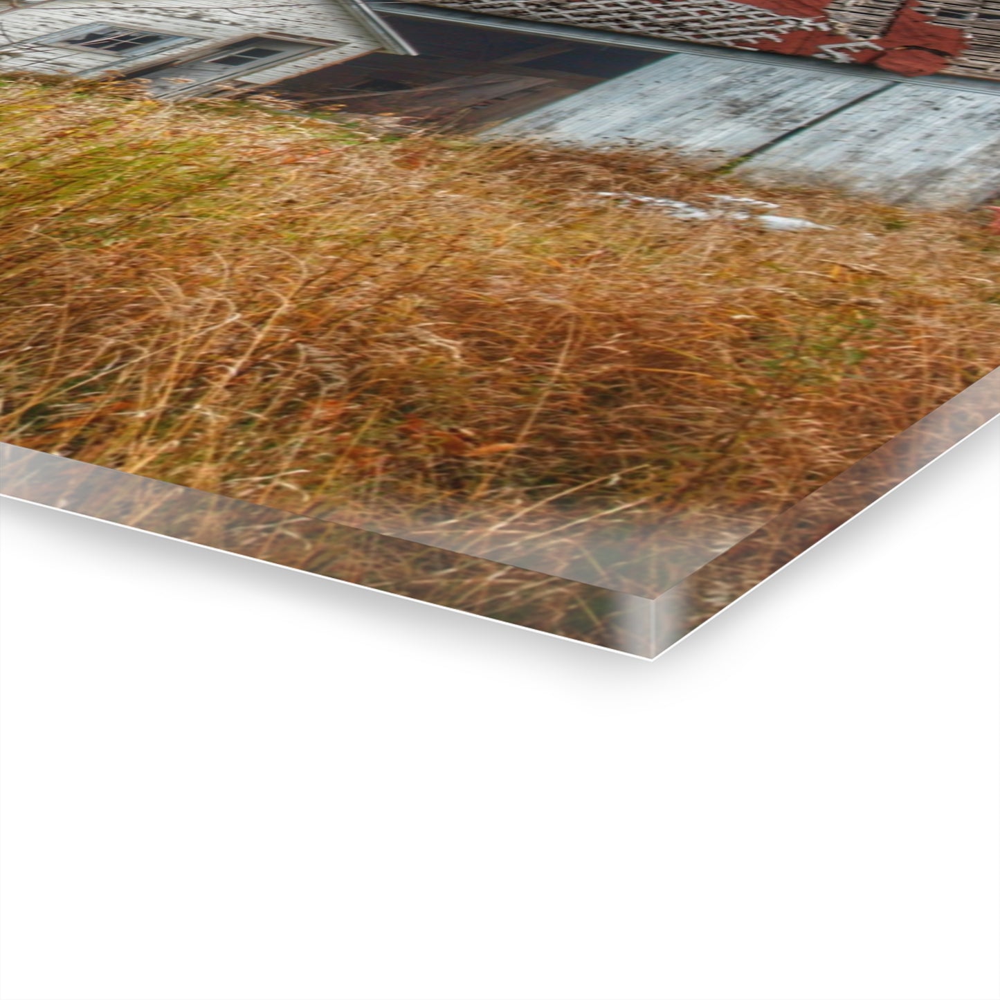 U R There Photography Hill Road Roadside Grey I Rustic Farmhouse Acrylic Wall Print