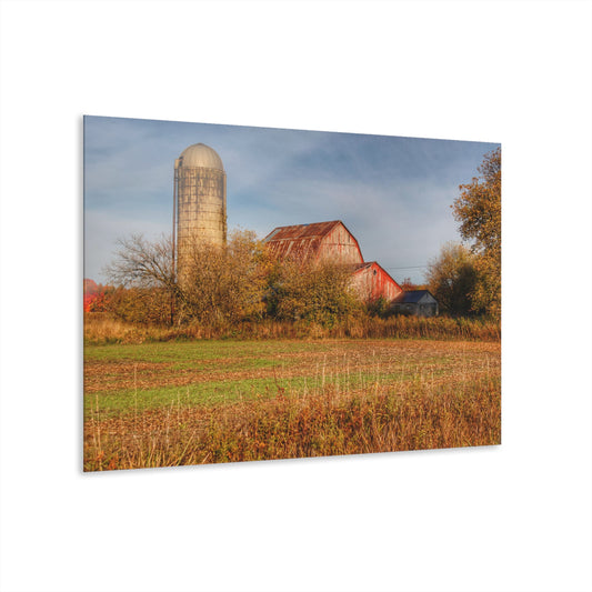 U R There Photography Cade Road Red and Silo Rustic Farmhouse Acrylic Wall Print
