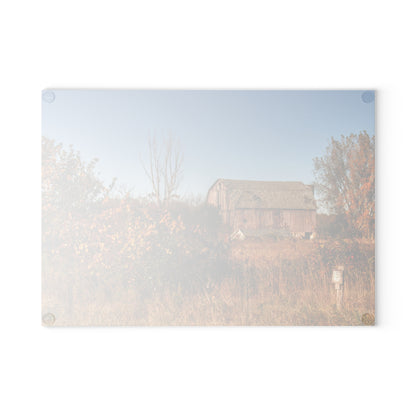 U R There Photography Clothier Road Red I Rustic Farmhouse Tempered-Glass Cutting Board
