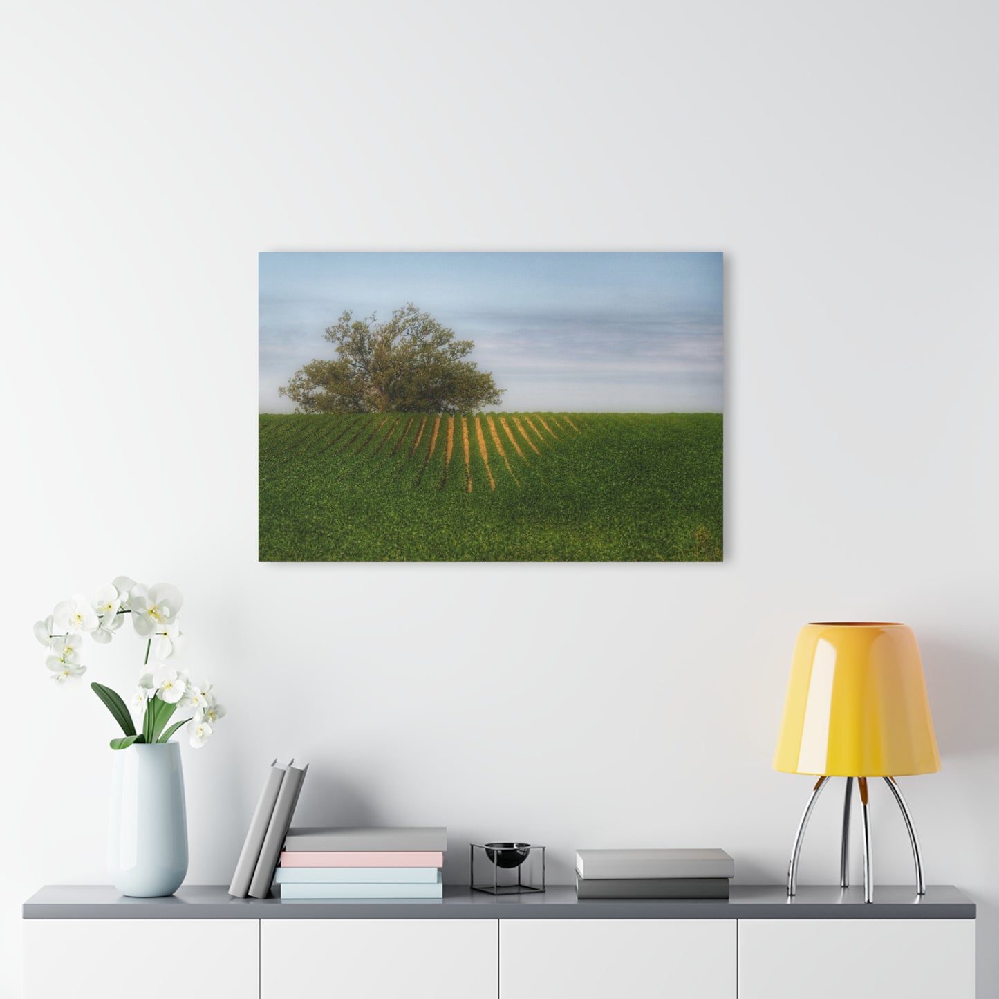 Barn Boutique Modern Farmhouse Acrylic Wall Print| Tree Overlooking Farm Field