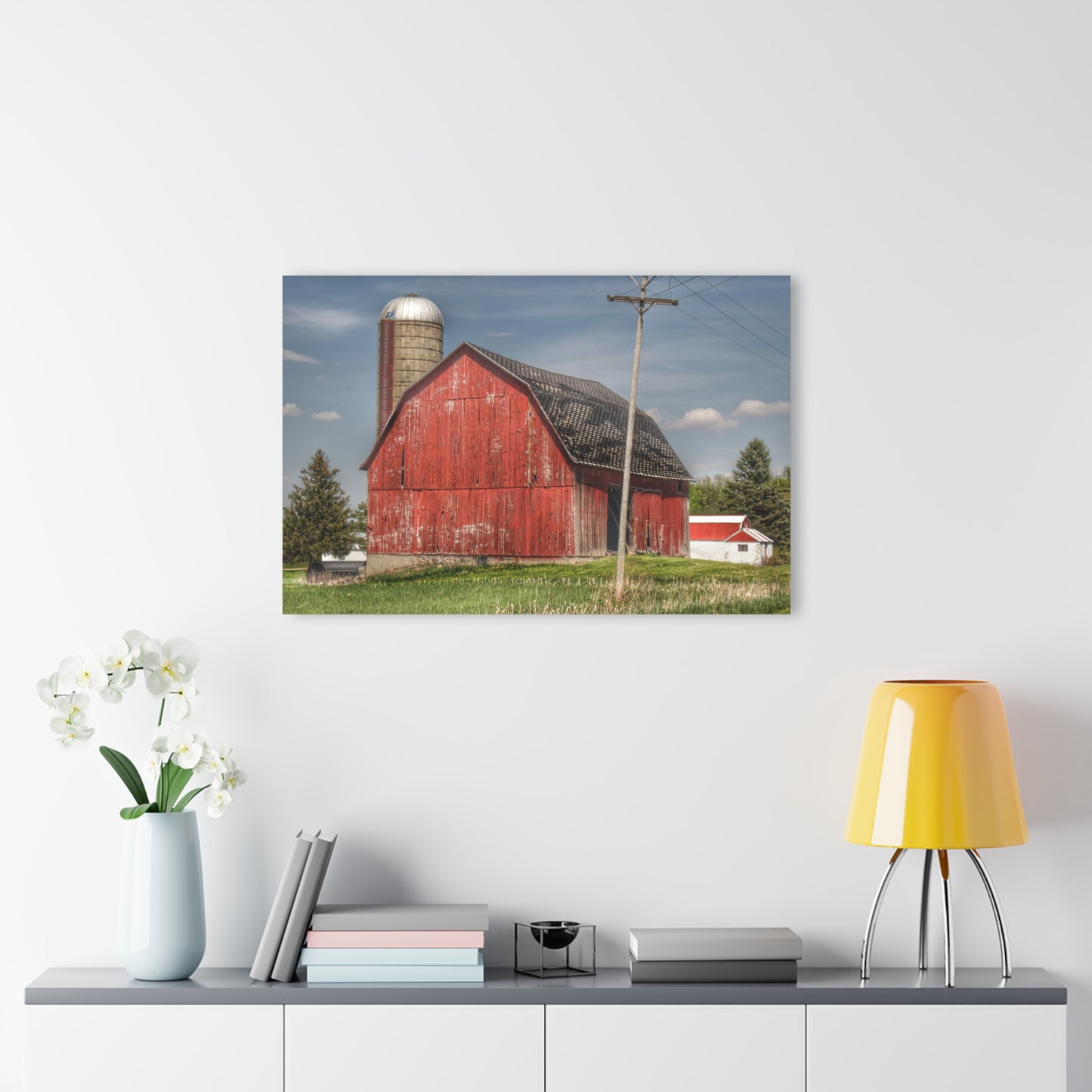 U R There Photography Hollenbeck Road Red II Rustic Farmhouse Acrylic Wall Print