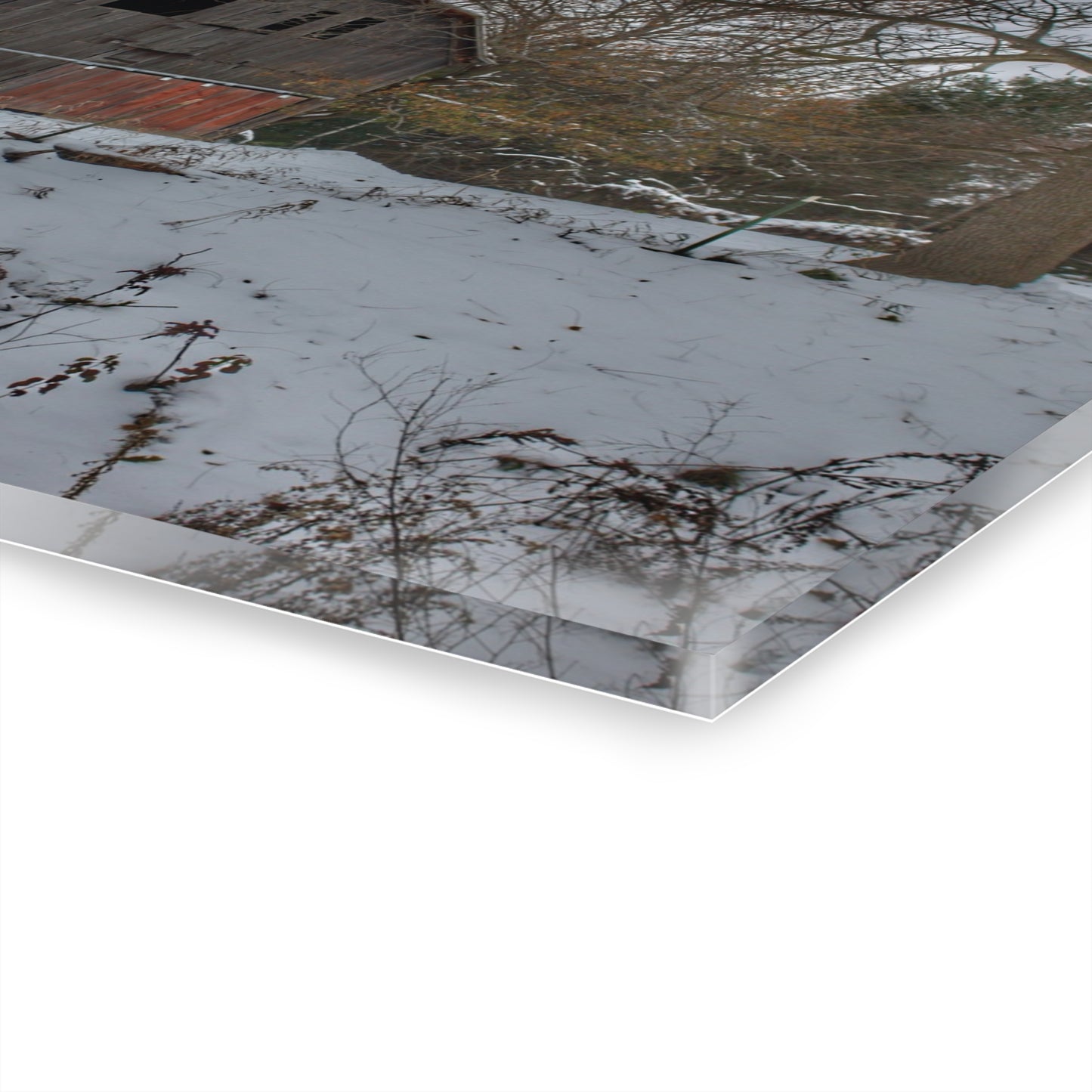 U R There Photography Hayes Road Grey in Winter II Rustic Farmhouse Acrylic Wall Print