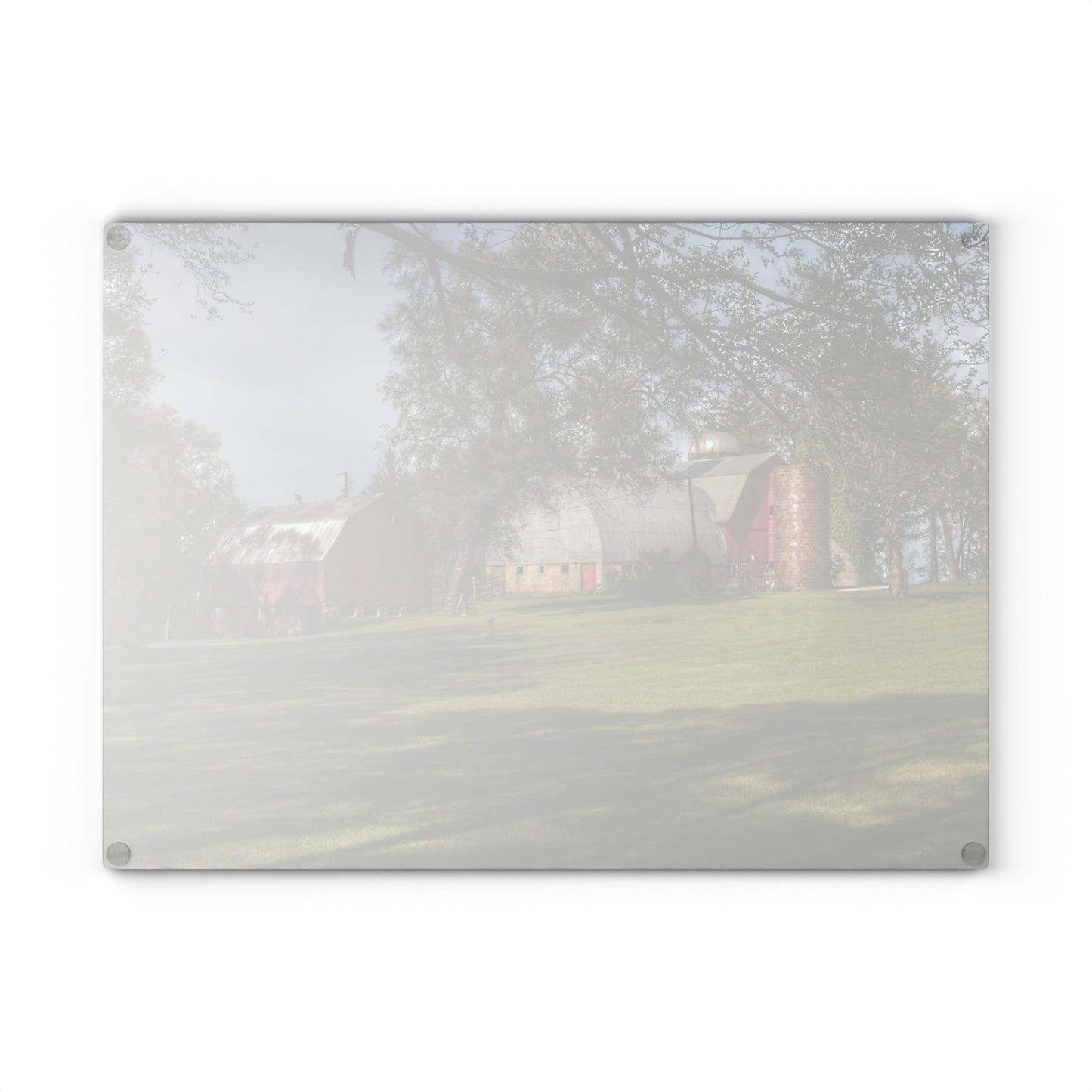 Barn Boutique Rustic Tempered-Glass Cutting Board| Clark Park Road Reds I